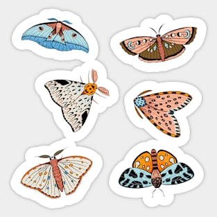 Moths Blue and Orange Sticker